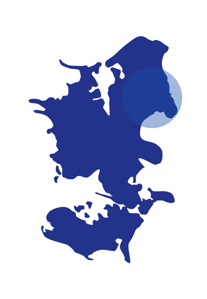 Danmarkskort blå